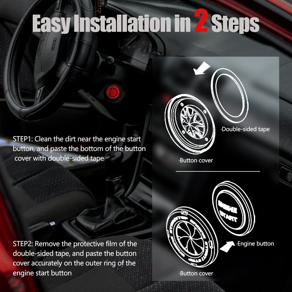 Ignitron: Engine Start/Stop Button Cover with Zinc Alloy Rotary Ring, Stylish Ignition Protector for Cars, SUVs & Motorcycles (Tungsten Gold Finish)