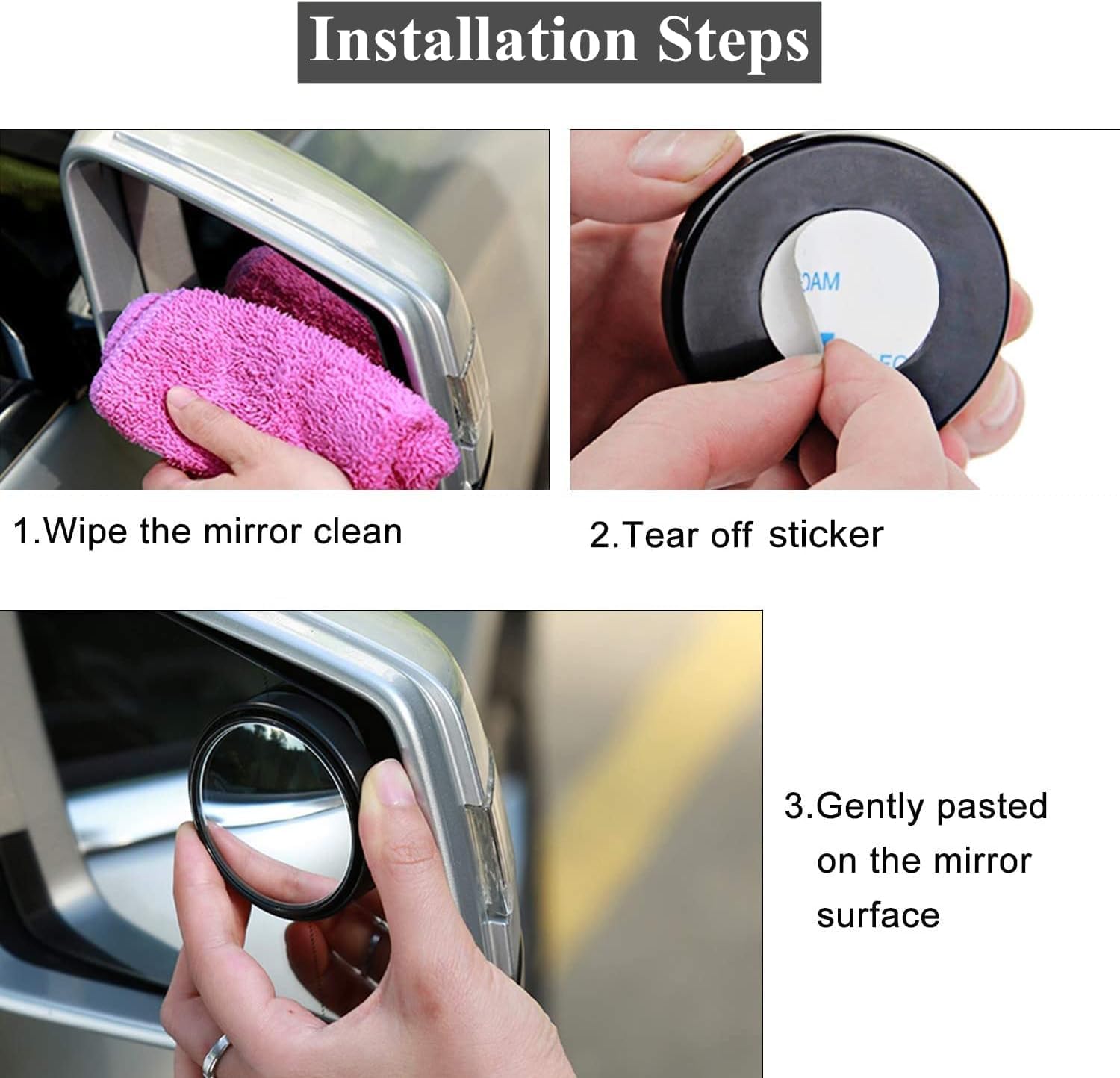 BlindSpot: 360° Wide-Angle Convex Blind Spot Mirrors, HD Glass Stick-On Side Rear View Mirrors for Cars, SUVs & Trucks (Pack of 2)