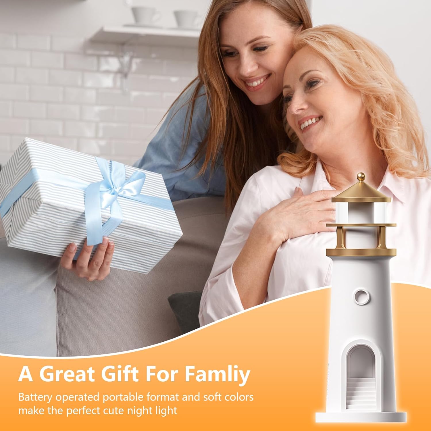 Beacon: Lighthouse Moonlight Projection Lamp with Bluetooth Speaker & Remote, Dimmable LED Night Light, Cute Moon Glow Table Lamp for Bedroom, Kids Room & Unique Gifting