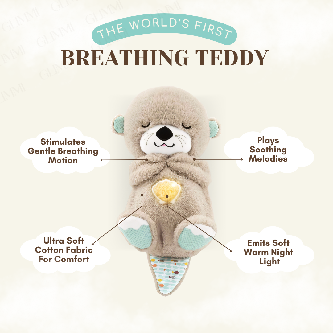 Snugsy: Soothing Viral Plush Teddy with Gentle Breathing Motion, Night Light & Music – Soft Cuddly Sleep Companion
