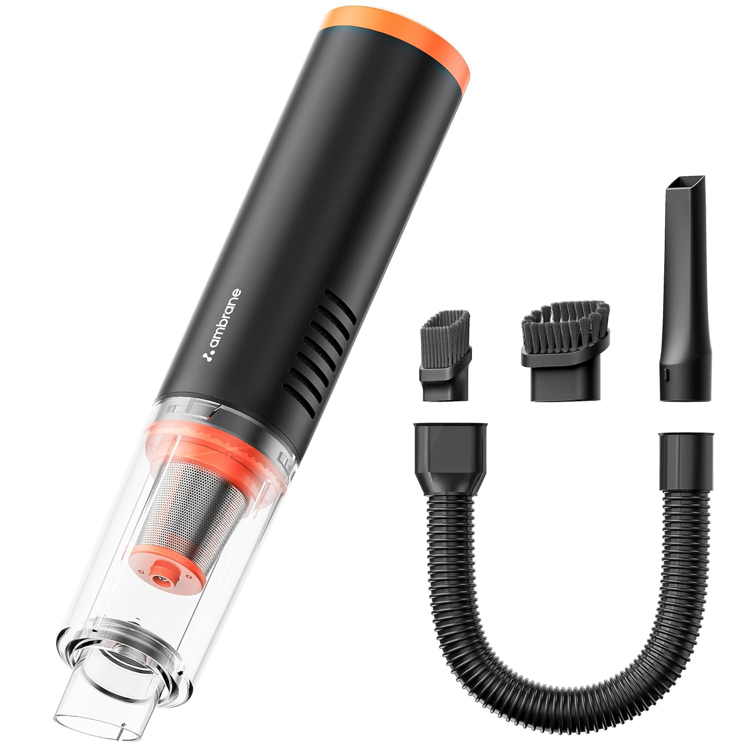 Ambrane 14kPA Powerful Suction 100W Wireless Hand Vacuum Cleaner, BLDC Motor HEPA Filter, Compact & Lightweight for Car, Home use, & Pet Hair